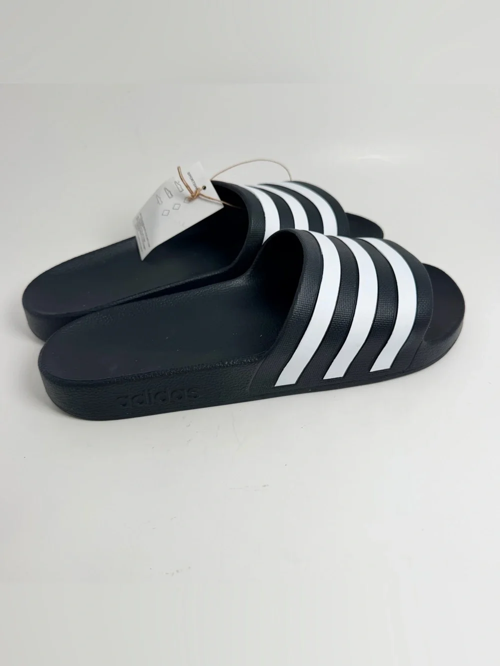 adidas Black and White Adilette Slide Sandals